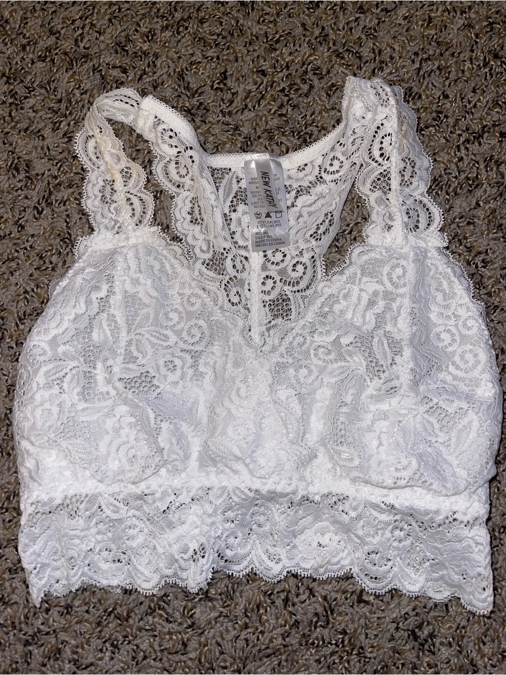 White Lace Bralette - Sheer Lace Racerback